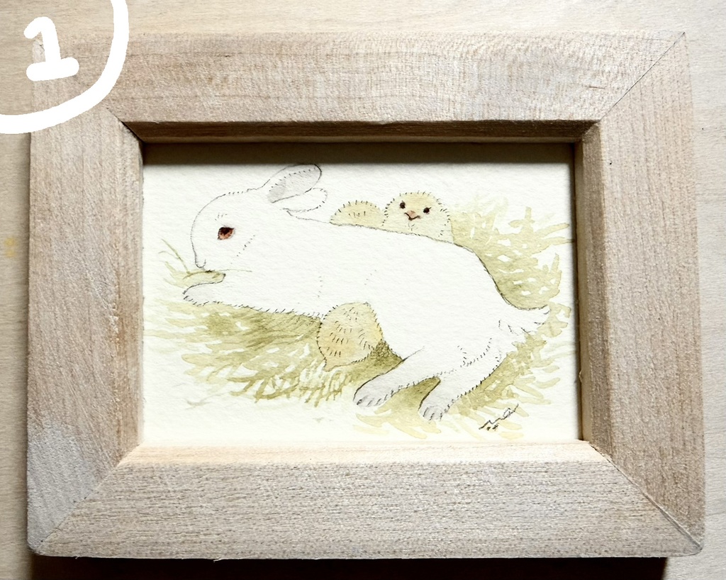 うさぎつれづれ【額付ミニ原画】