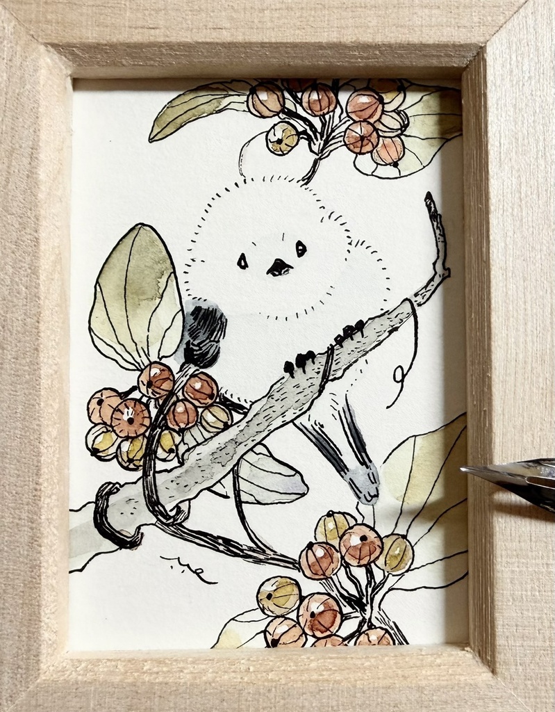 もふもふまるまる【額付ミニ原画】