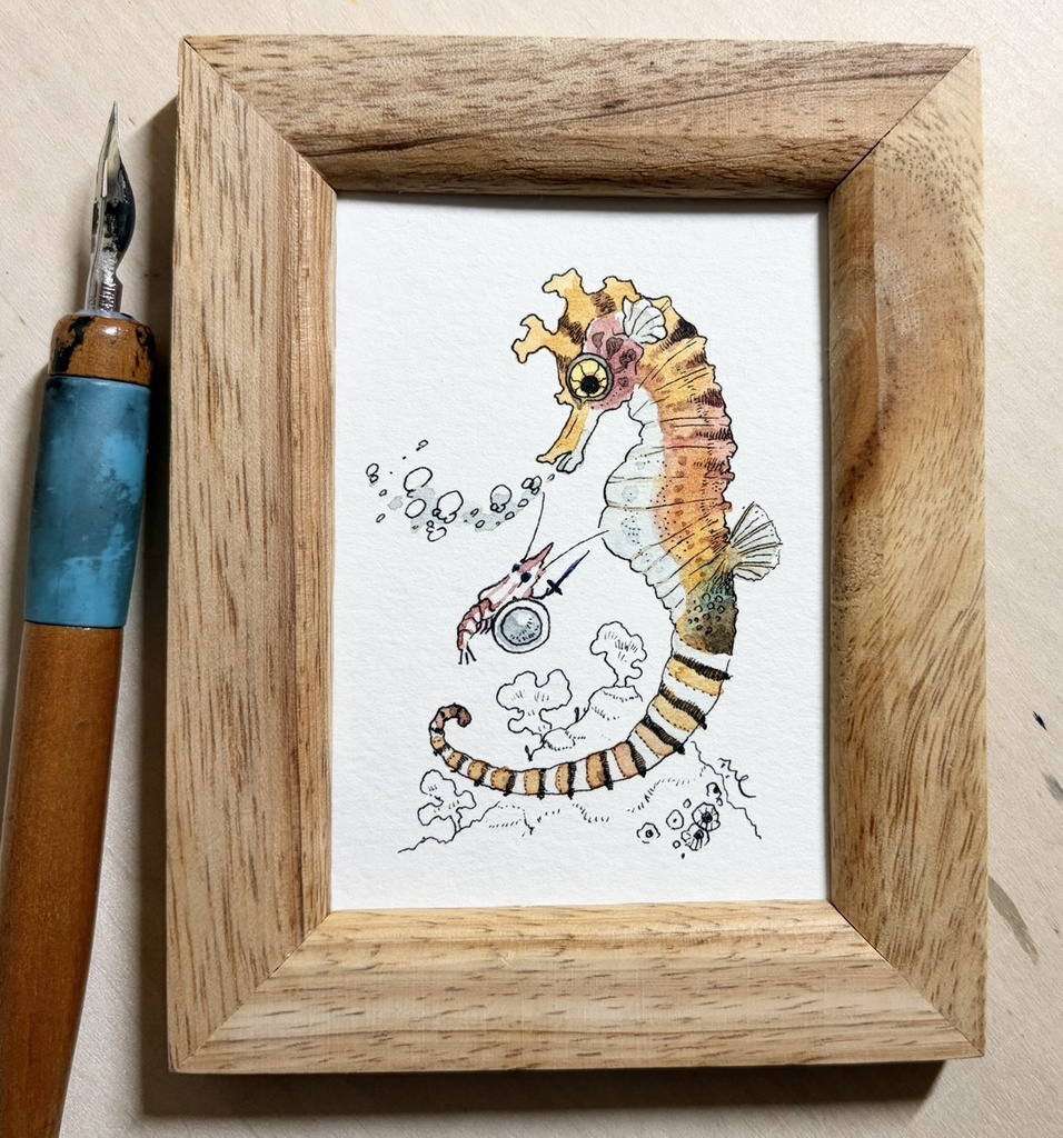ドラゴン狩り【額付ミニ原画】