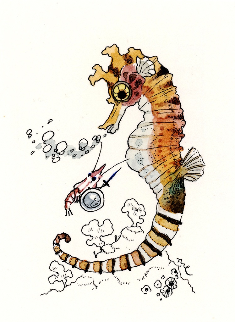 ドラゴン狩り【額付ミニ原画】