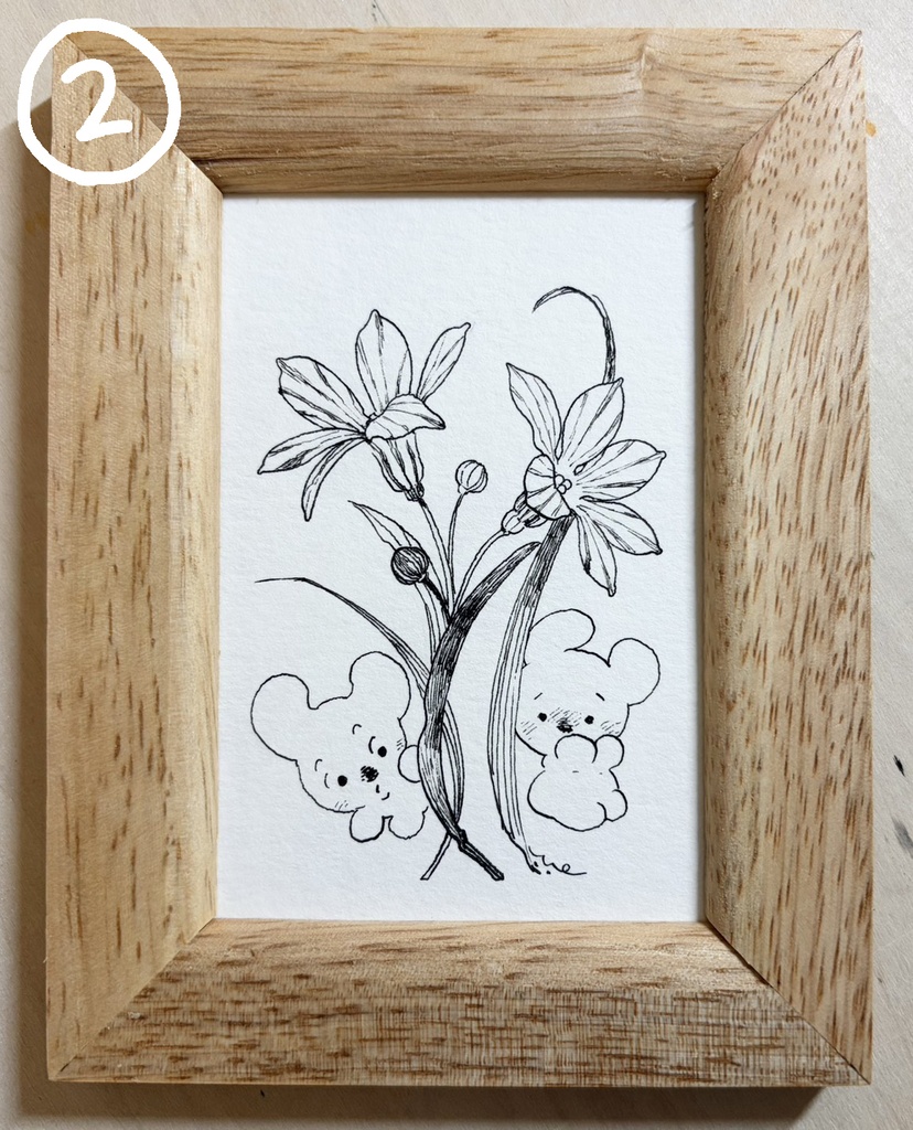 花と虫のちいさなペン画たち【ミニ原画】