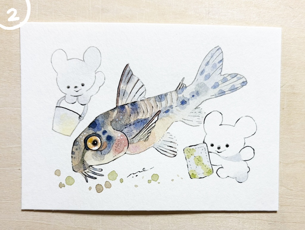星のおちる日【水彩ミニ原画】