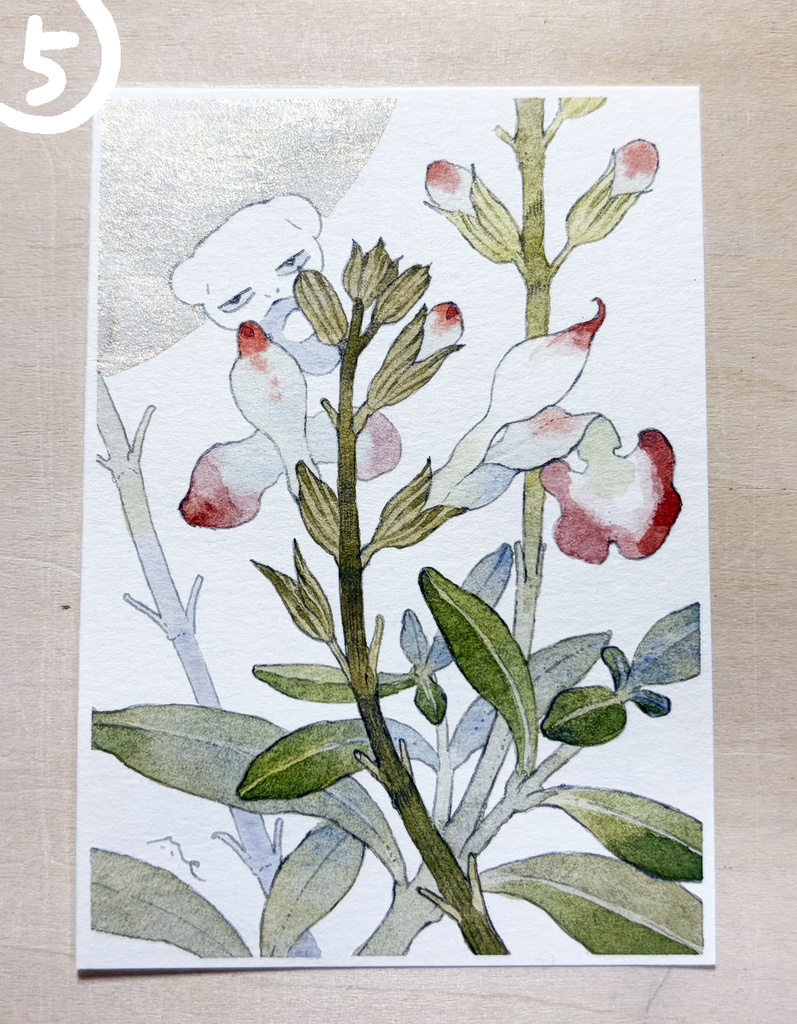 遠くから来た花【ミニ原画】