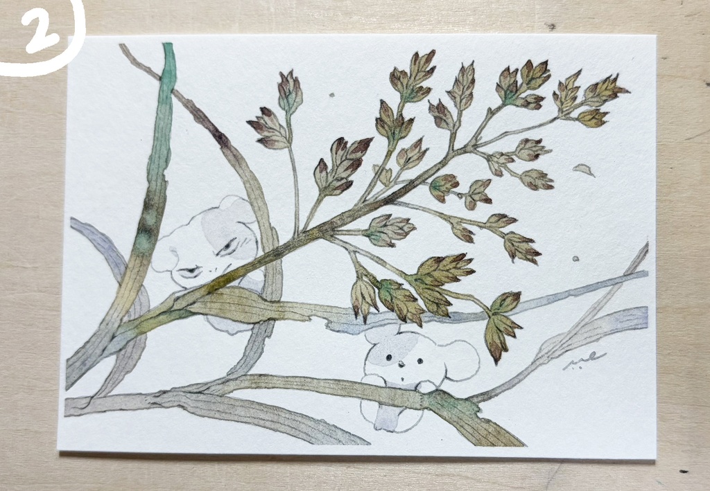 遠くから来た花【ミニ原画】