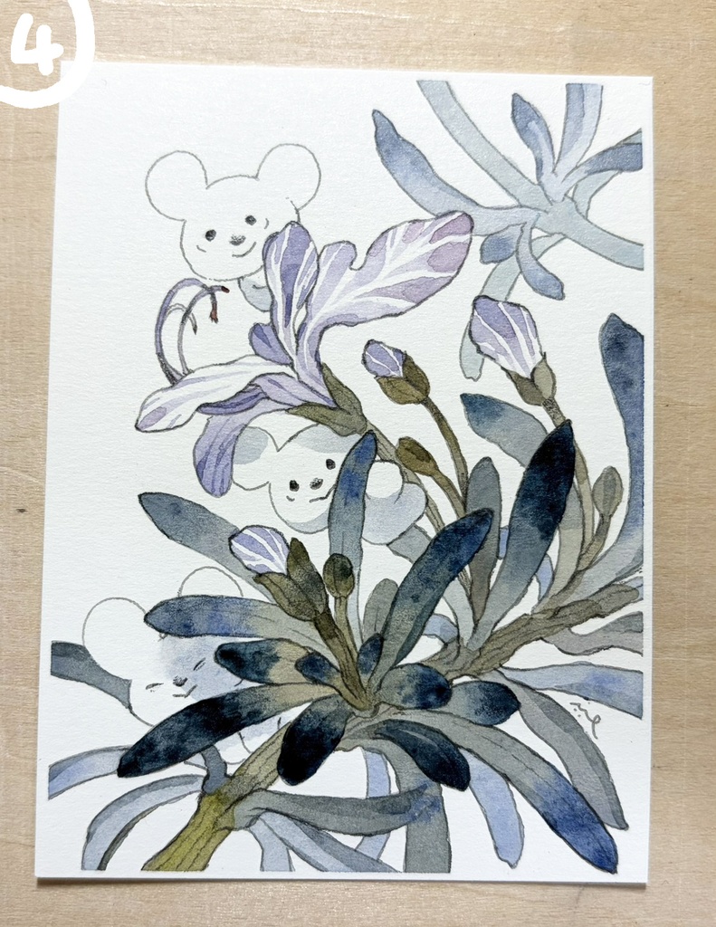 遠くから来た花【ミニ原画】