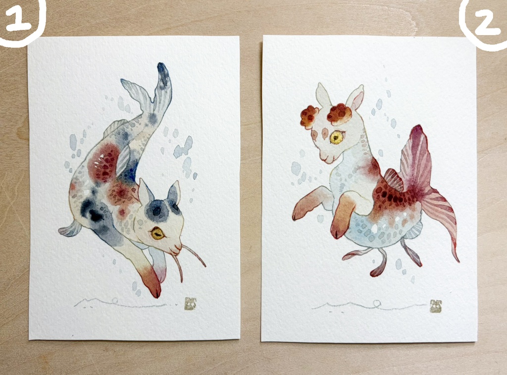 金魚鉢のカプリコーン【原画/額なし/写真L判】