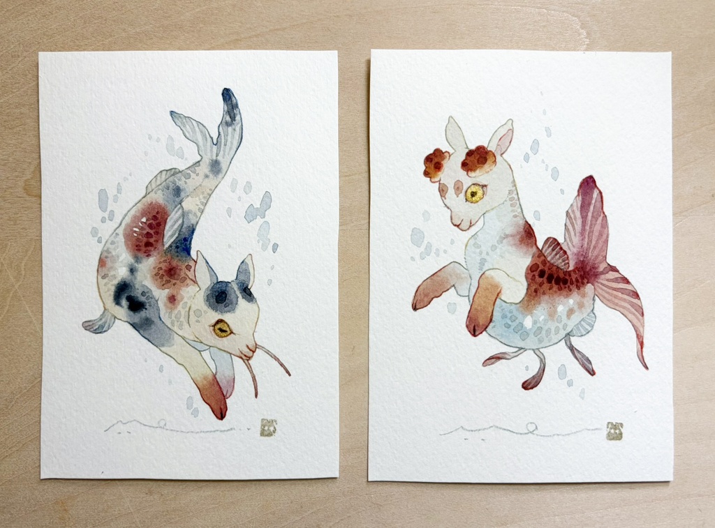 金魚鉢のカプリコーン【原画/額なし/写真L判】