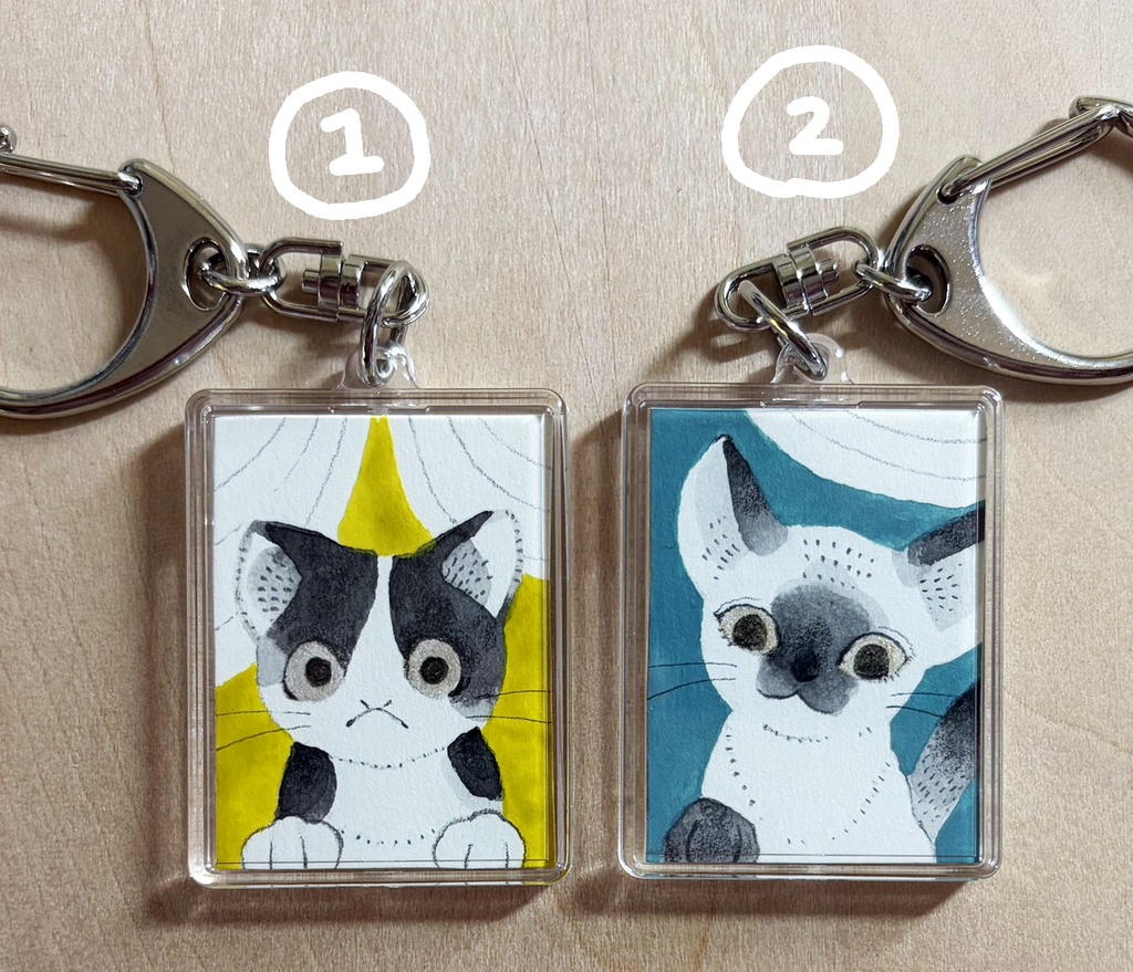 墨色ねこちゃん【原画キーホルダー】