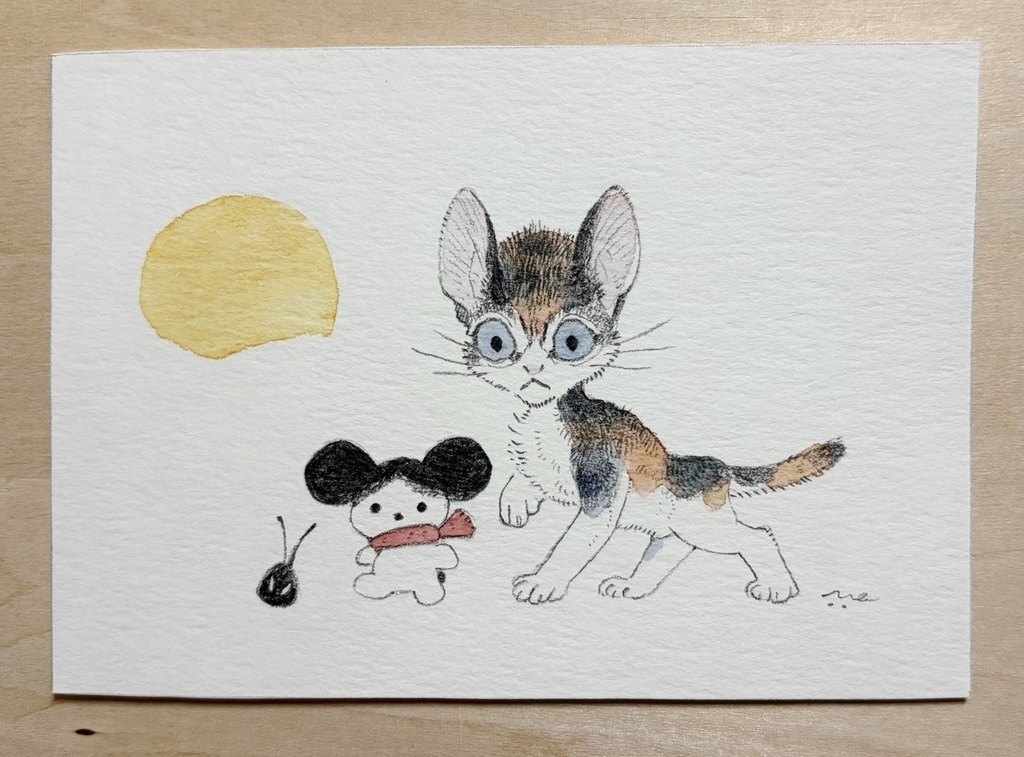 やせた子猫と【原画/額なし/写真L判】