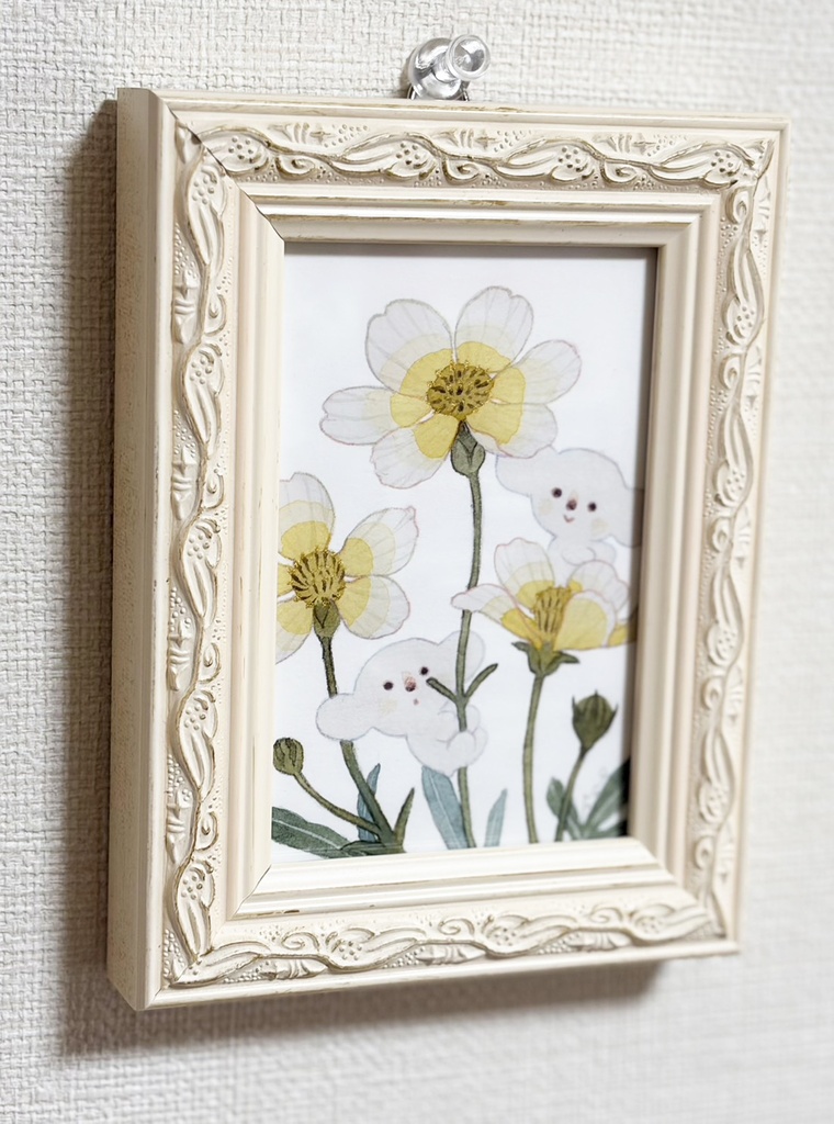 真冬のコスモス【額装小作品】