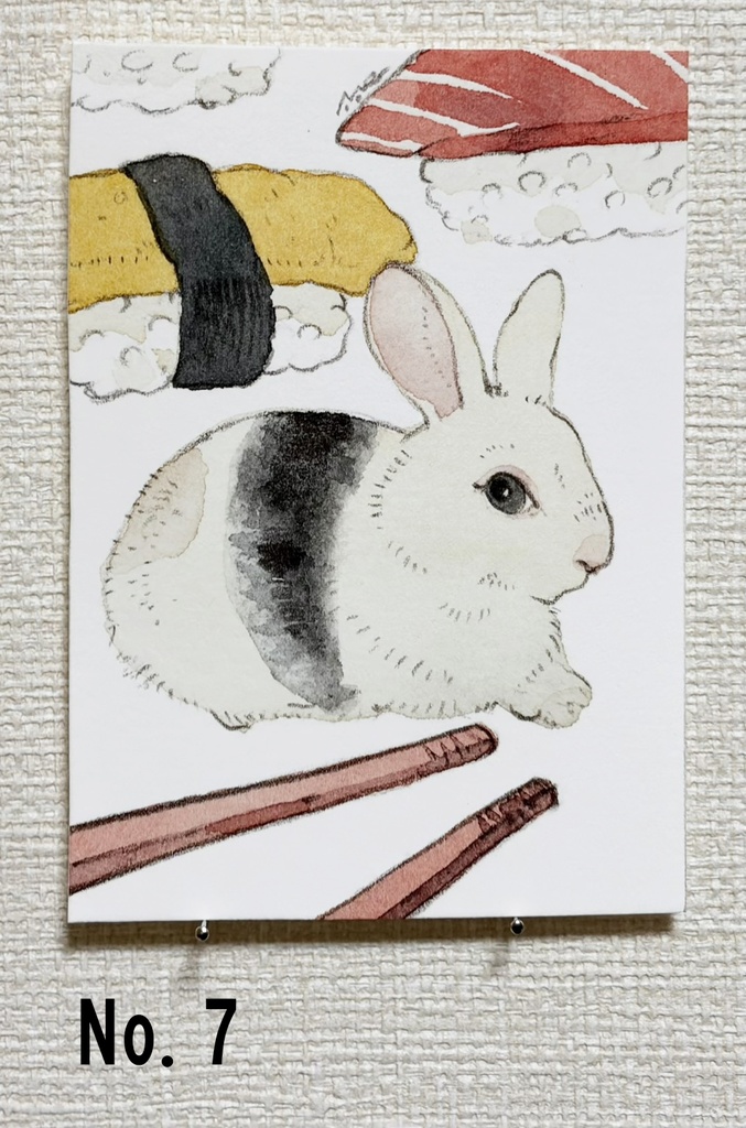 うさトレカ【原画・全8柄/トレカサイズ額無】
