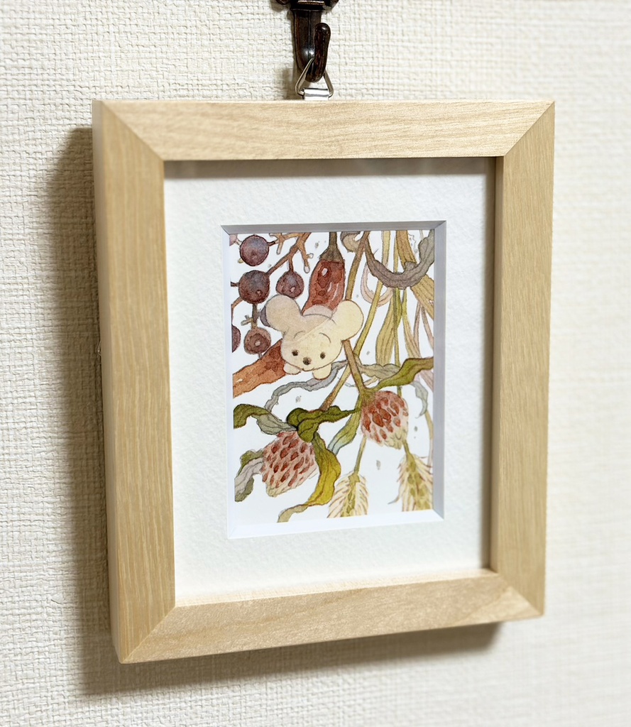 窓越しの秋晴れ【原画/額装小作品】