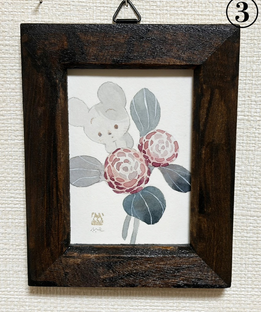 千日紅彩々【原画・全4種/ミニサイズ/額付】