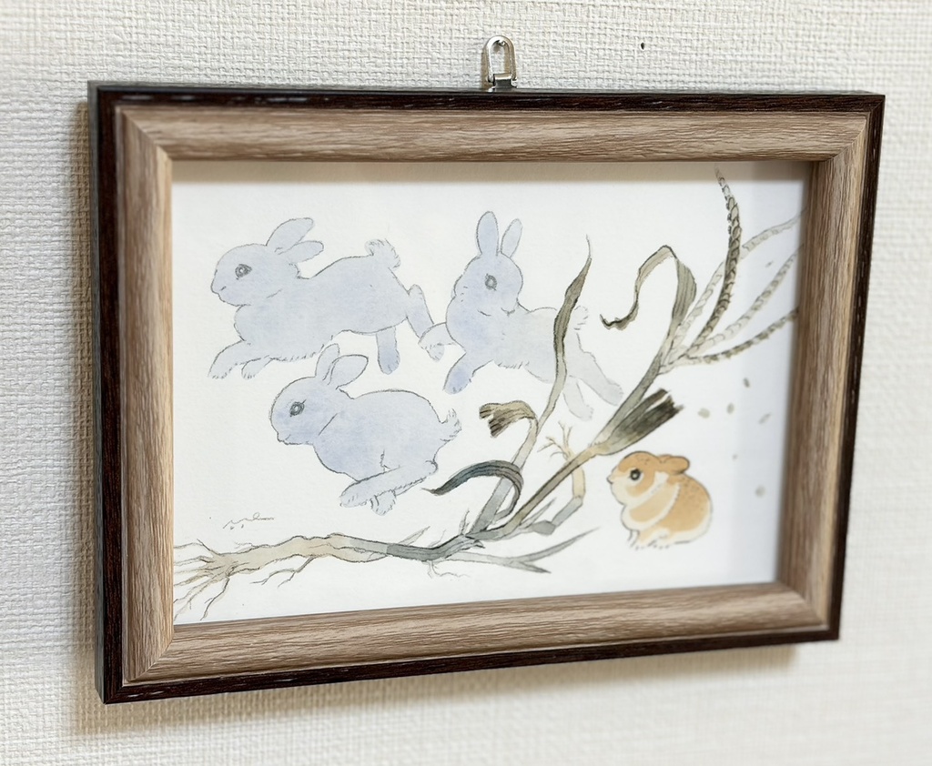 くさはらをなぜる風【額装小作品】
