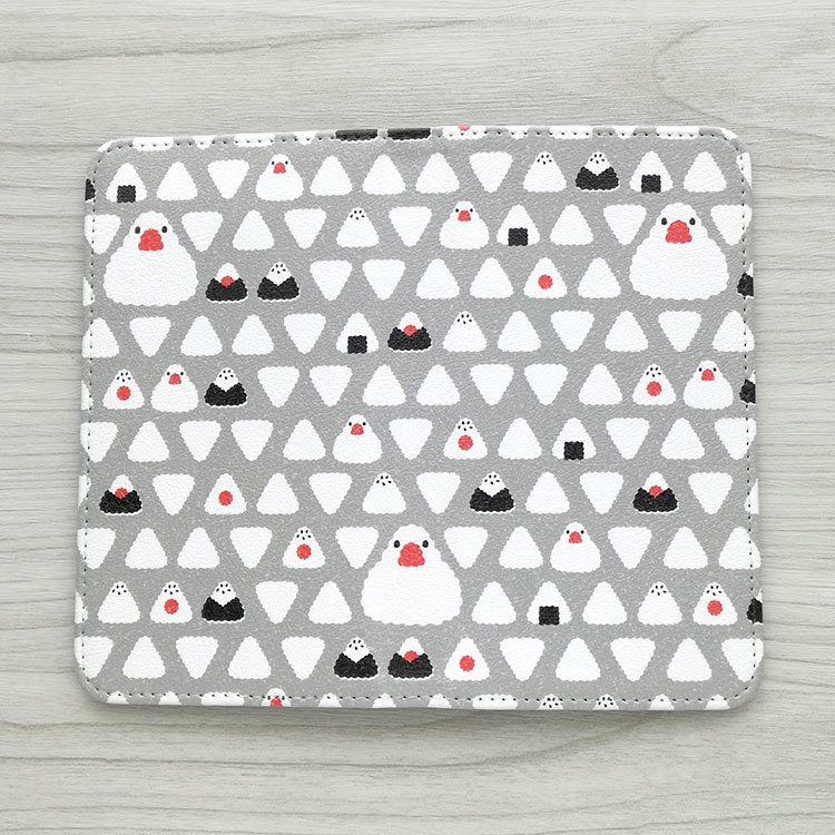 おにぎりと文鳥 手帳型スマホケース