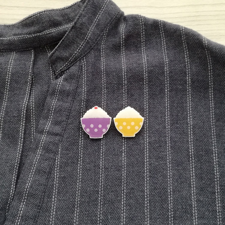 陶土ブローチ ごはん