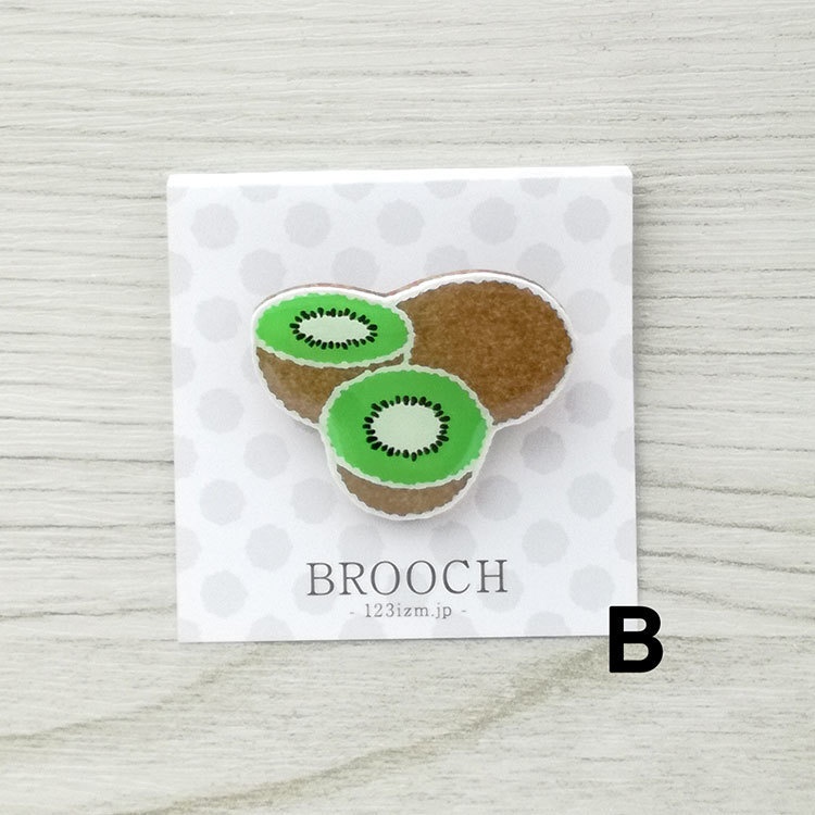 陶土ブローチ キウイフルーツ