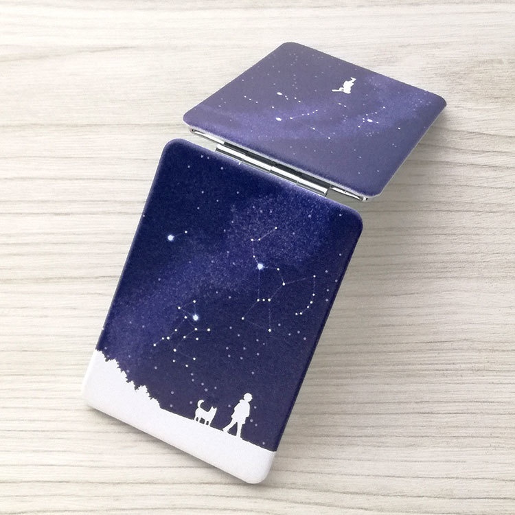 折りたたみコンパクトミラー 夜空の大三角