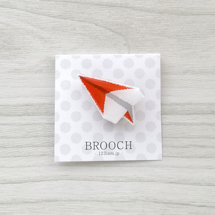 陶土ブローチ 紙飛行機