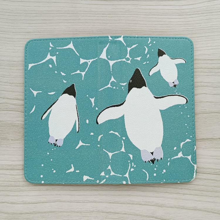 泳ぐアデリーペンギン 手帳型スマホケース