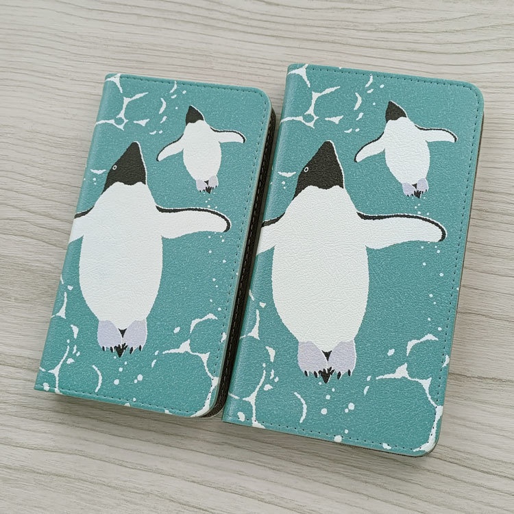 泳ぐアデリーペンギン 手帳型スマホケース