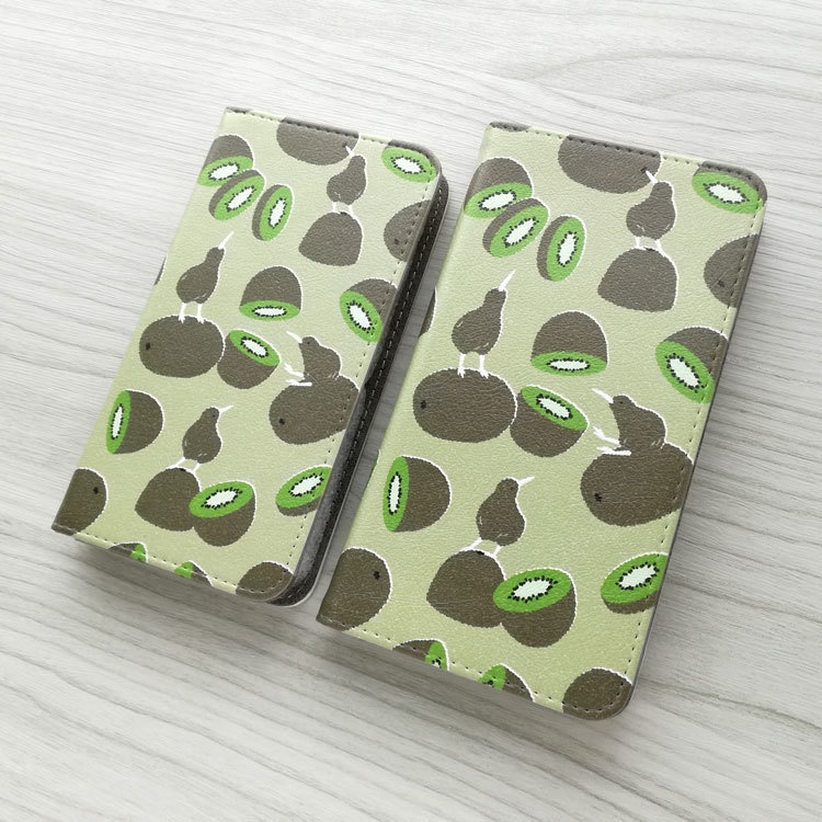 キウイとキーウィ 手帳型スマホケース