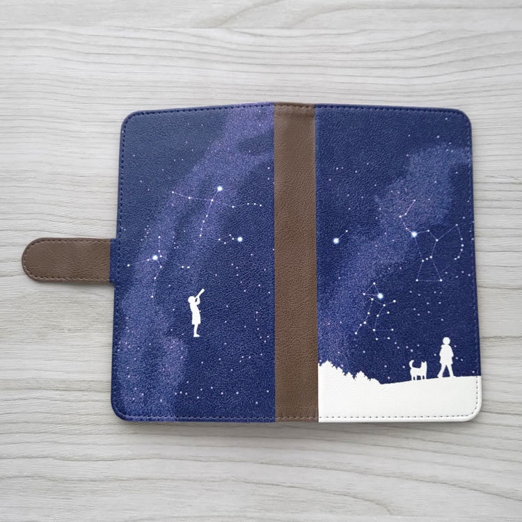夜空の大三角 手帳型スマホケース