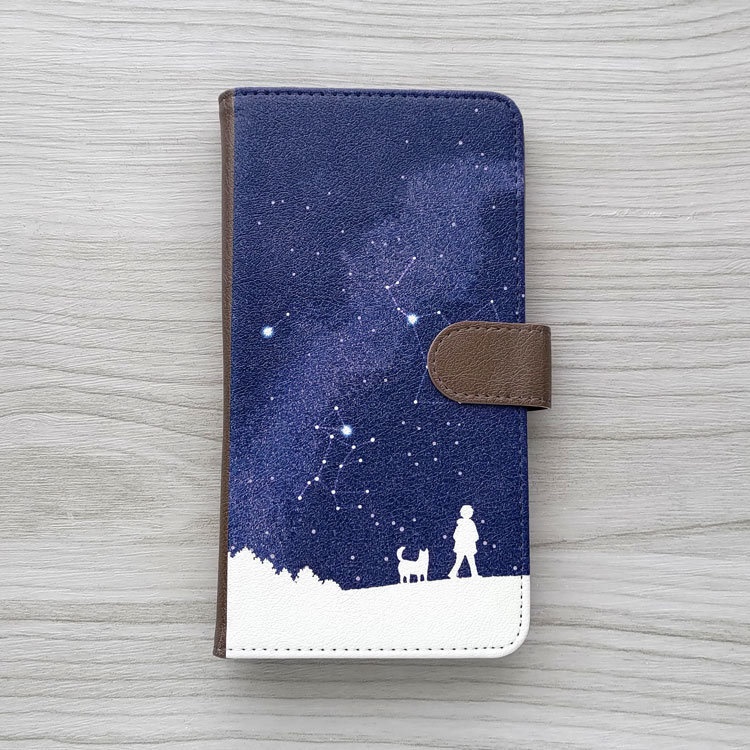 夜空の大三角 手帳型スマホケース