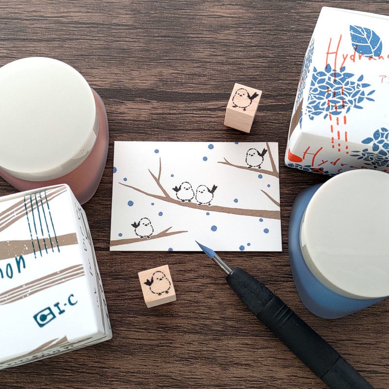 シマエナガ(2個セット)ラバースタンプ