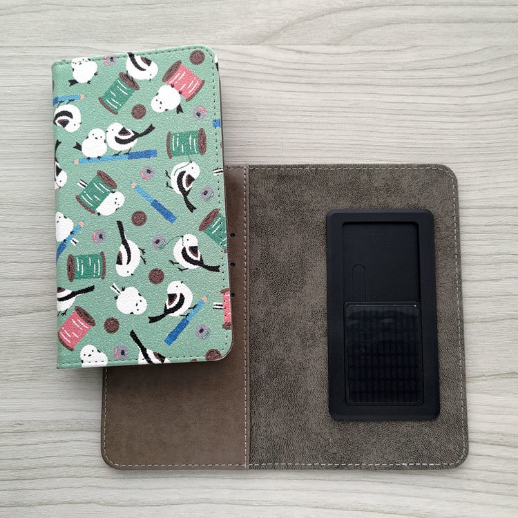 シマエナガ お裁縫 手帳型スマホケース