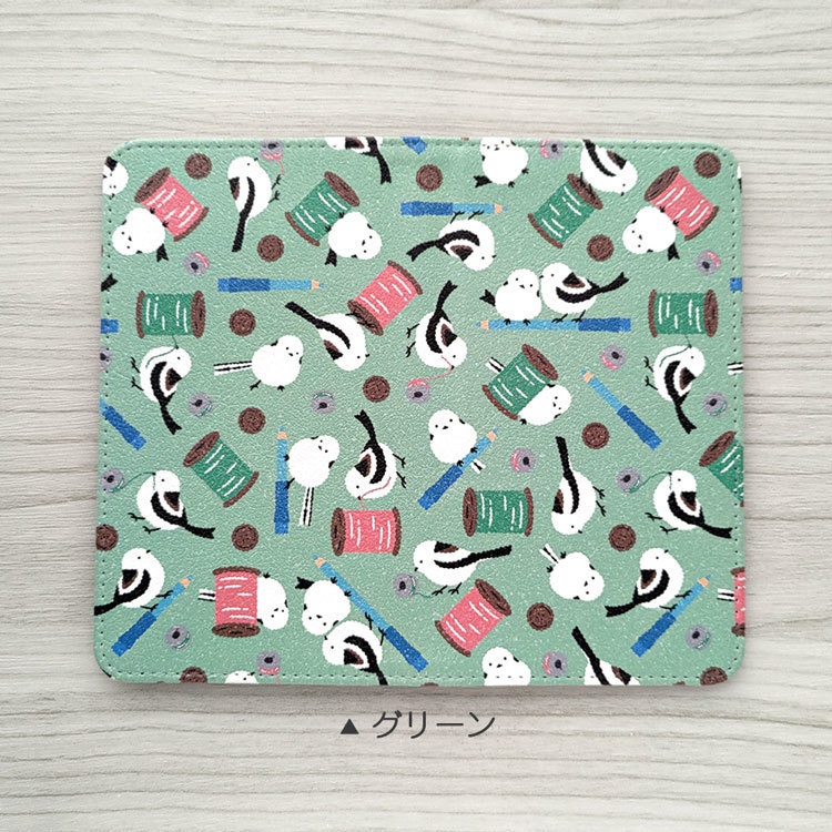 シマエナガ お裁縫 手帳型スマホケース