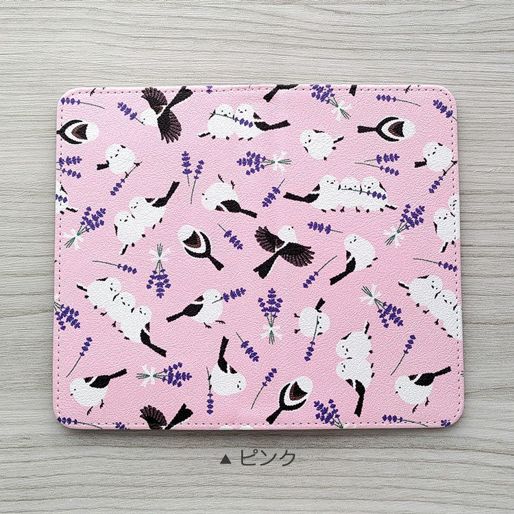 シマエナガ ラベンダー 手帳型スマホケース