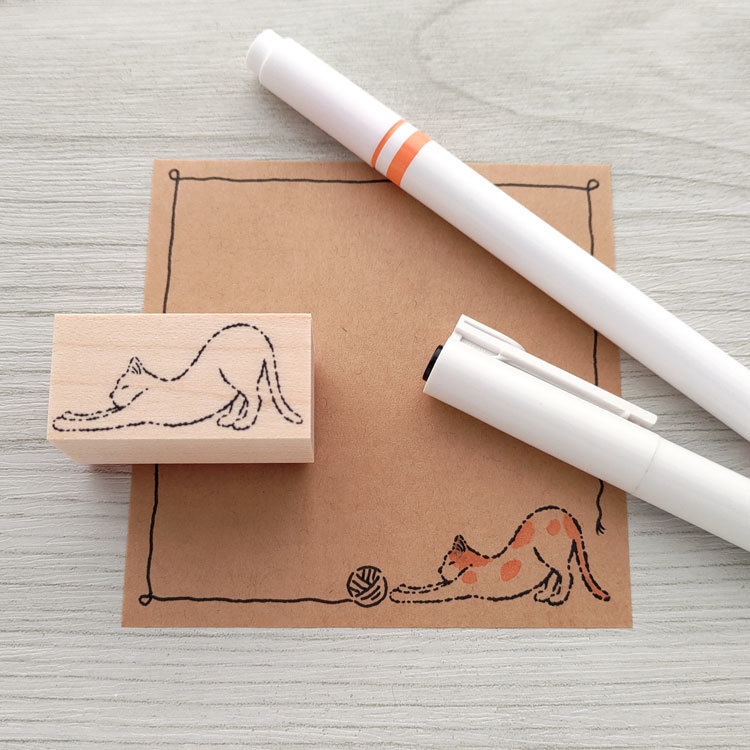 のび猫 ラバースタンプ