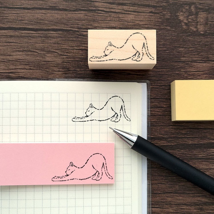 のび猫 ラバースタンプ