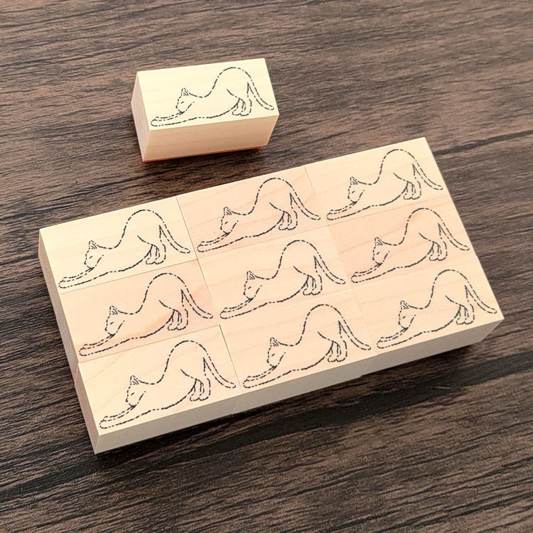 のび猫 ラバースタンプ