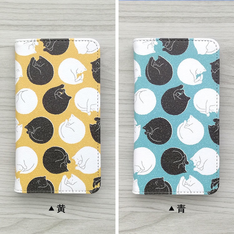 猫ドット スマホケース