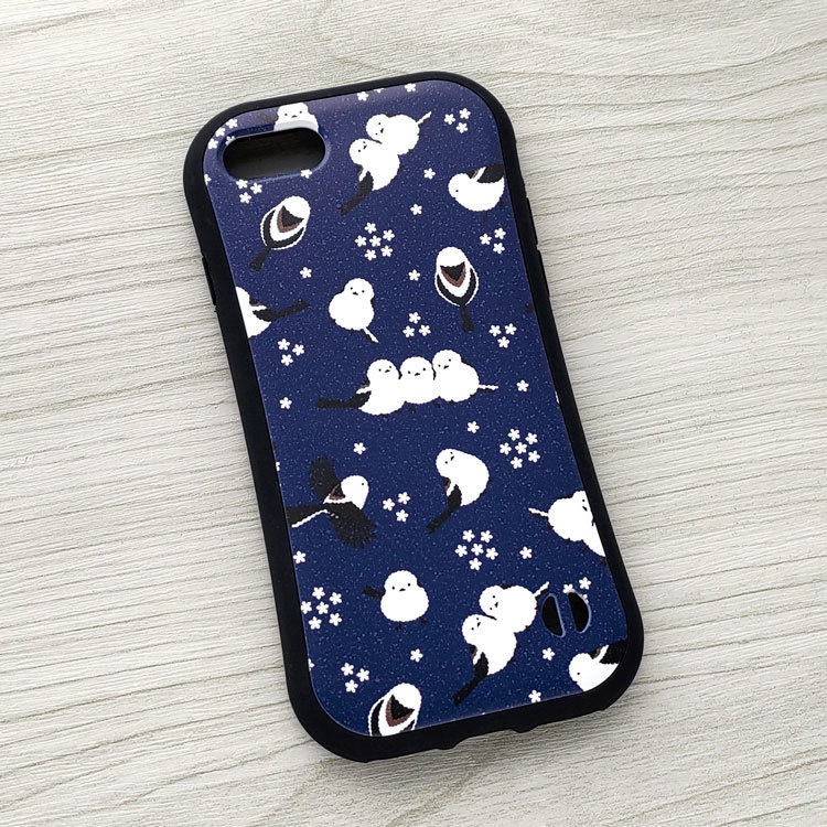 シマエナガ 小花 スマホケース