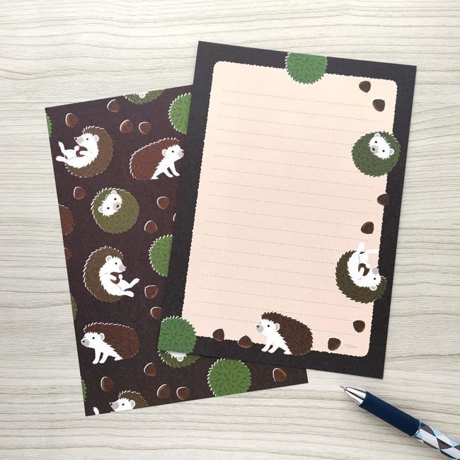 栗とハリネズミ レターセット