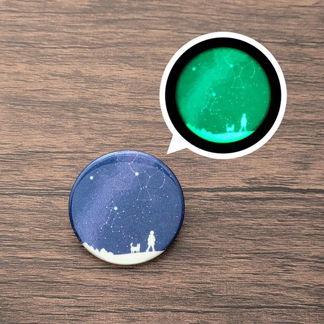冬の大三角 蓄光 缶バッジ 44mm
