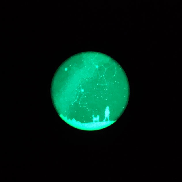 冬の大三角 蓄光 缶バッジ 44mm