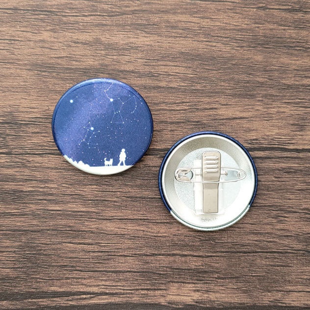 冬の大三角 蓄光 缶バッジ 44mm