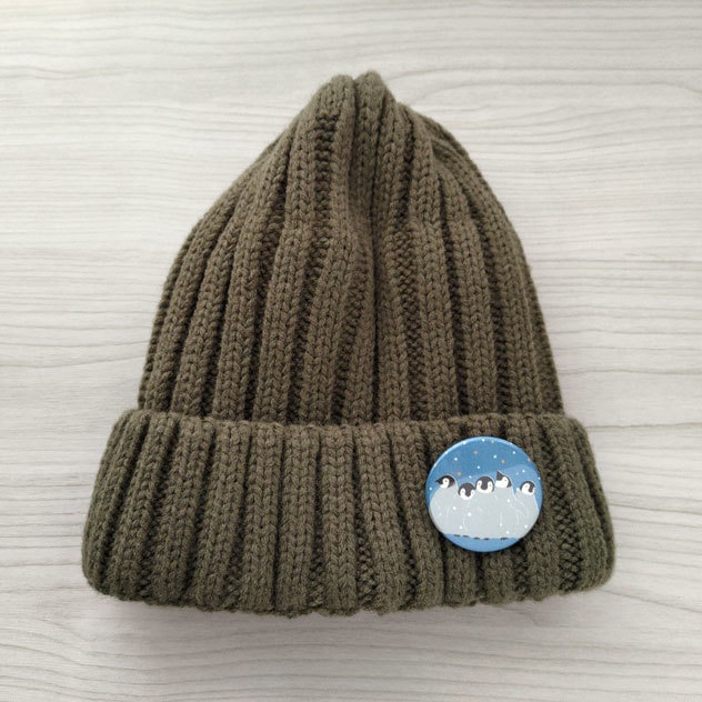 コウテイペンギン雛クレイシ 蓄光 缶バッジ 44mm