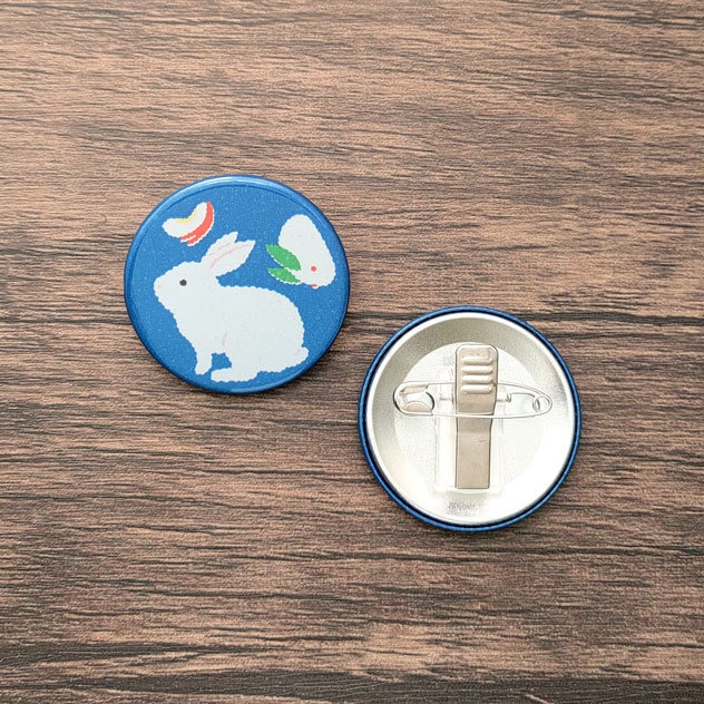 うさぎ リフレクター 缶バッジ 44mm