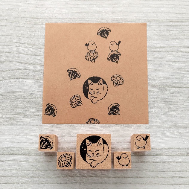 ミズクラゲ (2個セット) ラバースタンプ