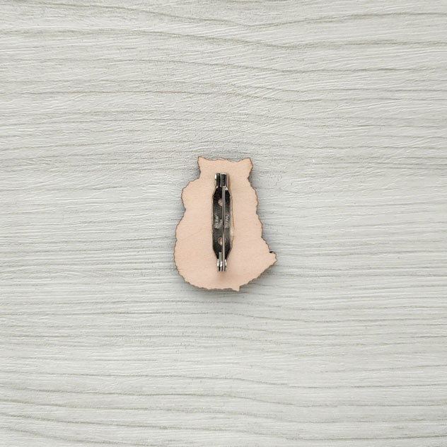 ハムスター 木製ブローチ