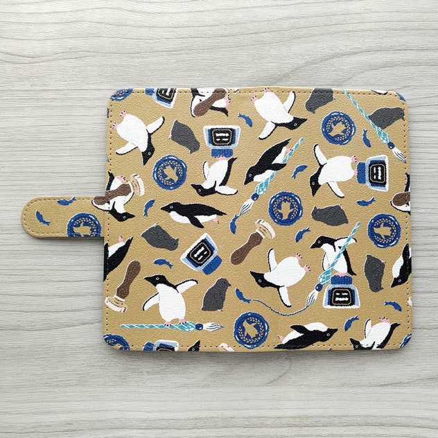 文具アデリーペンギン 手帳型スマホケース