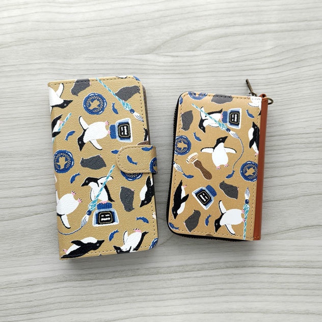 文具アデリーペンギン 手帳型スマホケース