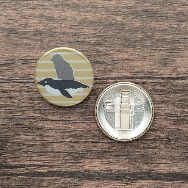 親子アデリートボガン リフレクター 缶バッジ 44mm