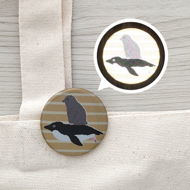 親子アデリートボガン リフレクター 缶バッジ 44mm