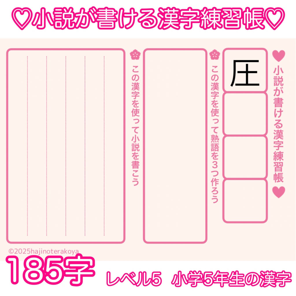 小説が書ける漢字練習帳レベル5 小学5年生の漢字185字
